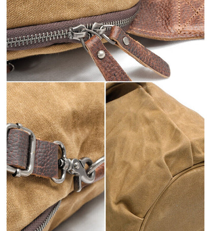 Waxed Canvas Sling Bag One Strap Backpack Rucksack Chest Pack Single Strap