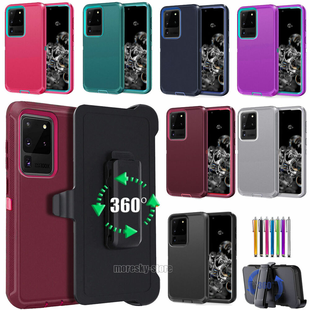 For Samsung Galaxy S20 Ultra/+/FE Hybrid Rugged Case Cover + Holster Belt Clip