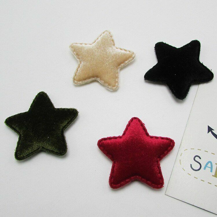 42Pcs/Lot 4.8cm Felt Star Shape Padded Appliques DIY Hairclips Accessories Patch