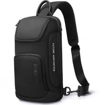 BANGE Men's USB Oxford Crossbody Bag Waterproof Shoulder Sling Backpack Daypack