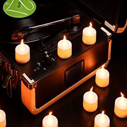 Etronic Battery Powered Flameless LED Tea Light Candles for Parties Ivory