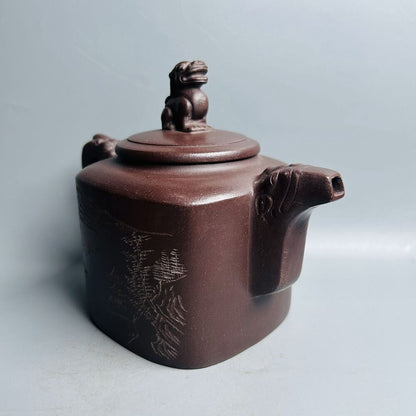 Chinese Yixing Purple Clay Teapot Tea Set Pot Zisha Ceramic Cute Decor Figurine