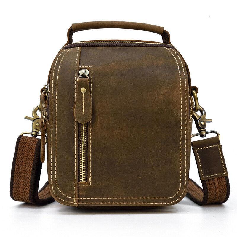 Vintage Men Real Leather Shoulder Bag Cross Body Belt Bag Waist Pack Bum Bag