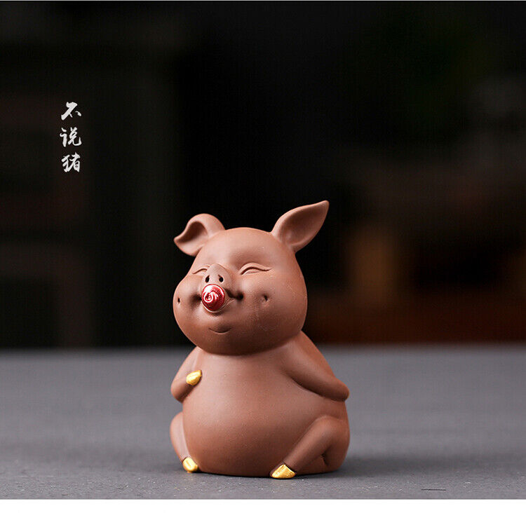 Boutique Zisha Handicrafts Zhaocai Pig Ornaments Home Decoration Three Cute Pigs