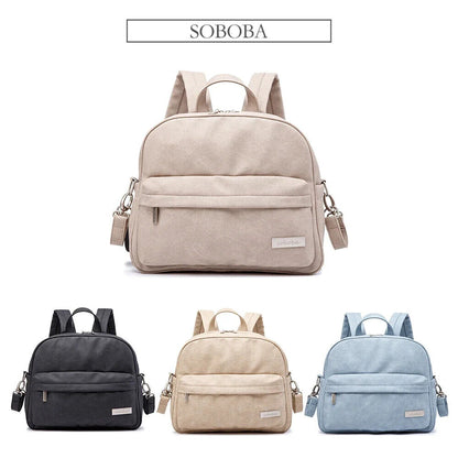 Solid Fashion Diaper Backpack Nappy Changing Bag for Mother Stylish Diaper Bags