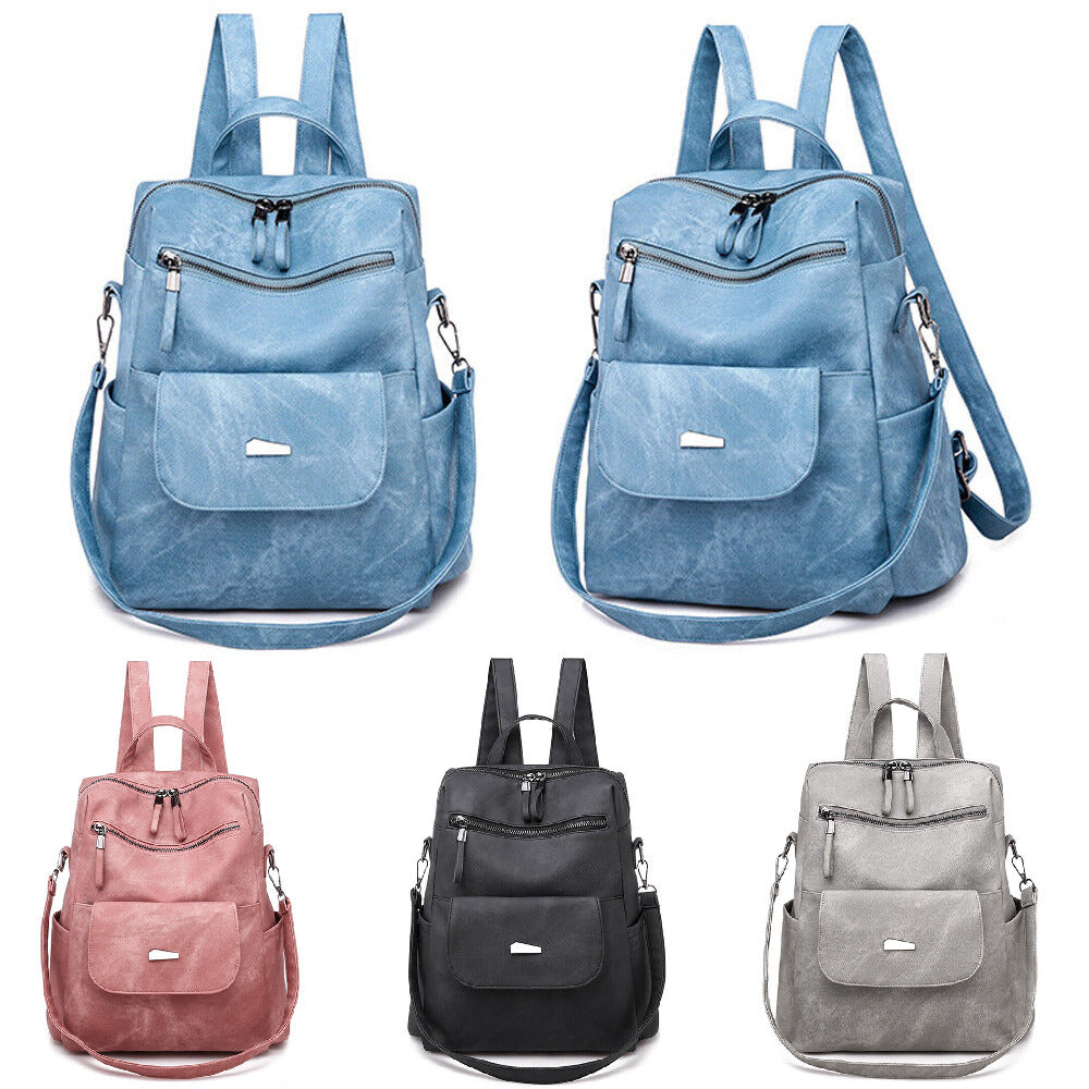 Women's PU Leather Backpack Travel Anti-theft Shoulder Bag Purse Satchel Handbag