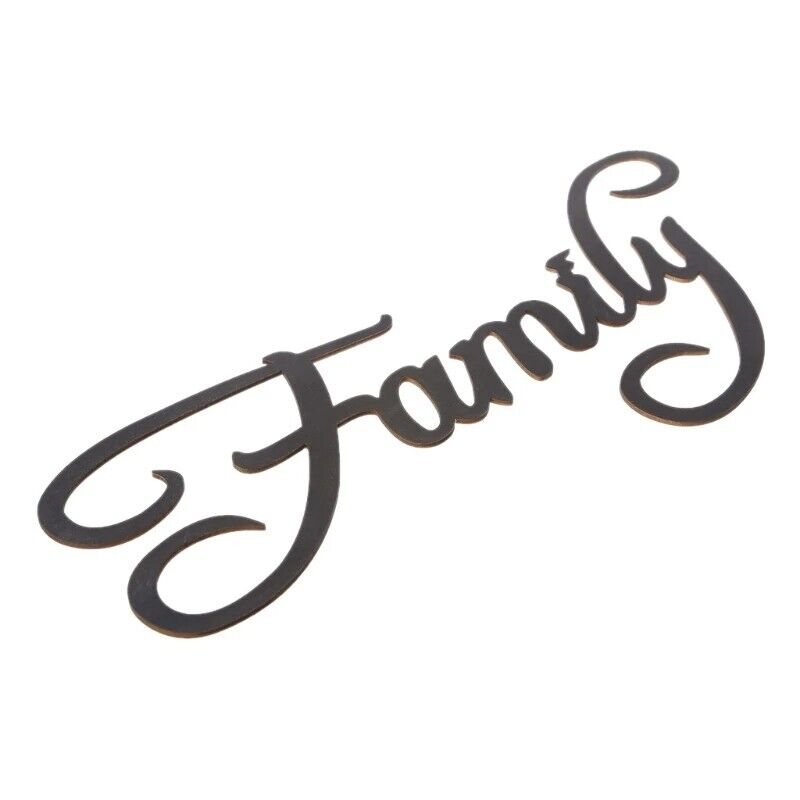 Wall Decal Family Letter Word Wood Hanging Sign Sticker Room Home Decor Ornament