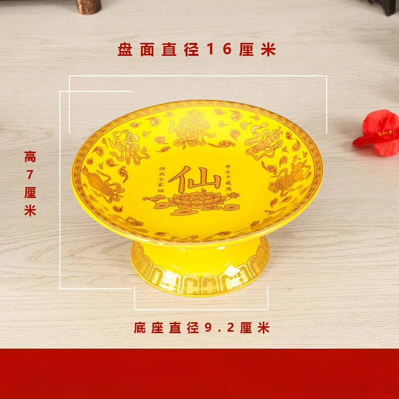 Xianjia High Foot Supply Tray Buddhist Hall Tribute Plate Supplies