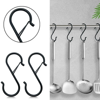 Hanging Hooks 10-100Pcs Metal S-Shaped Hanger Heavy Duty Clasp Pot Storage Rack