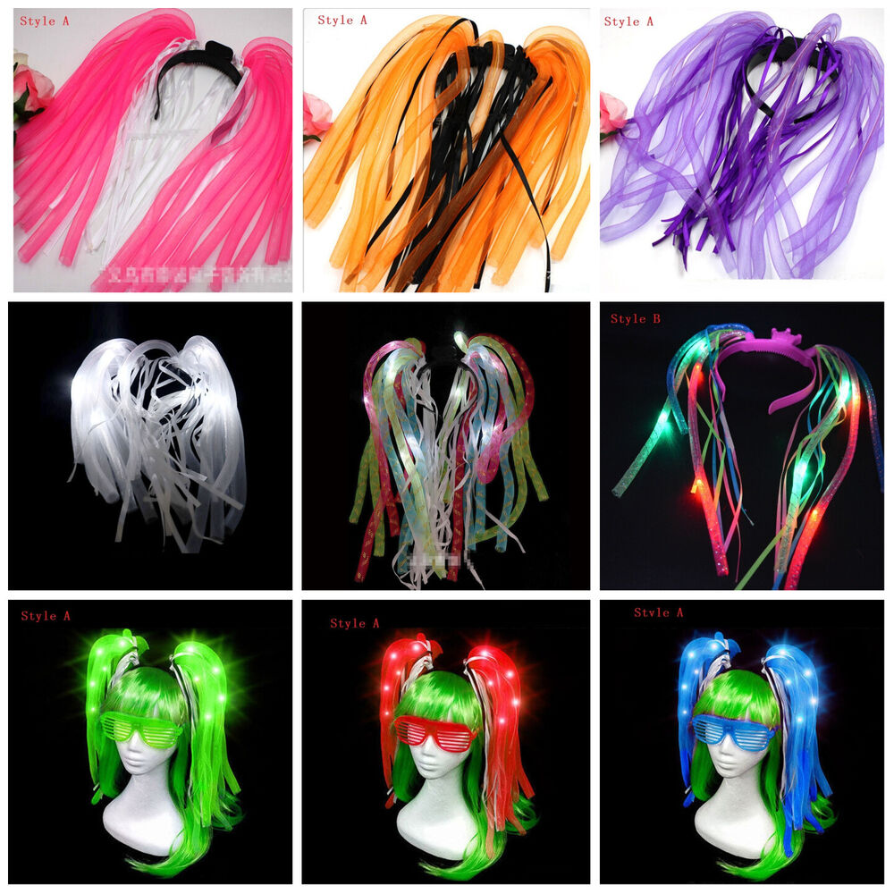 Women Hair Accessories Extension Light Up Braids Crown Bands Pipe Party Costumes