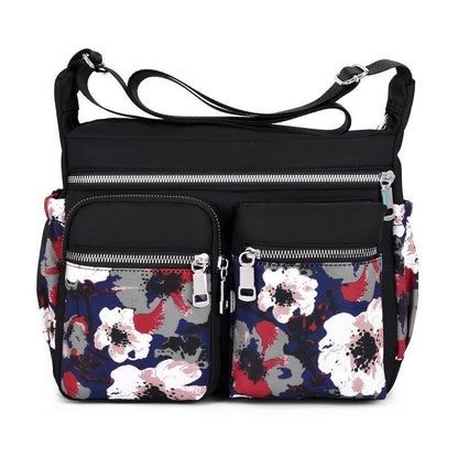 Crossbody Bag Waterproof Nylon Flower Shoulder Messenger Casual Ladies Handbag