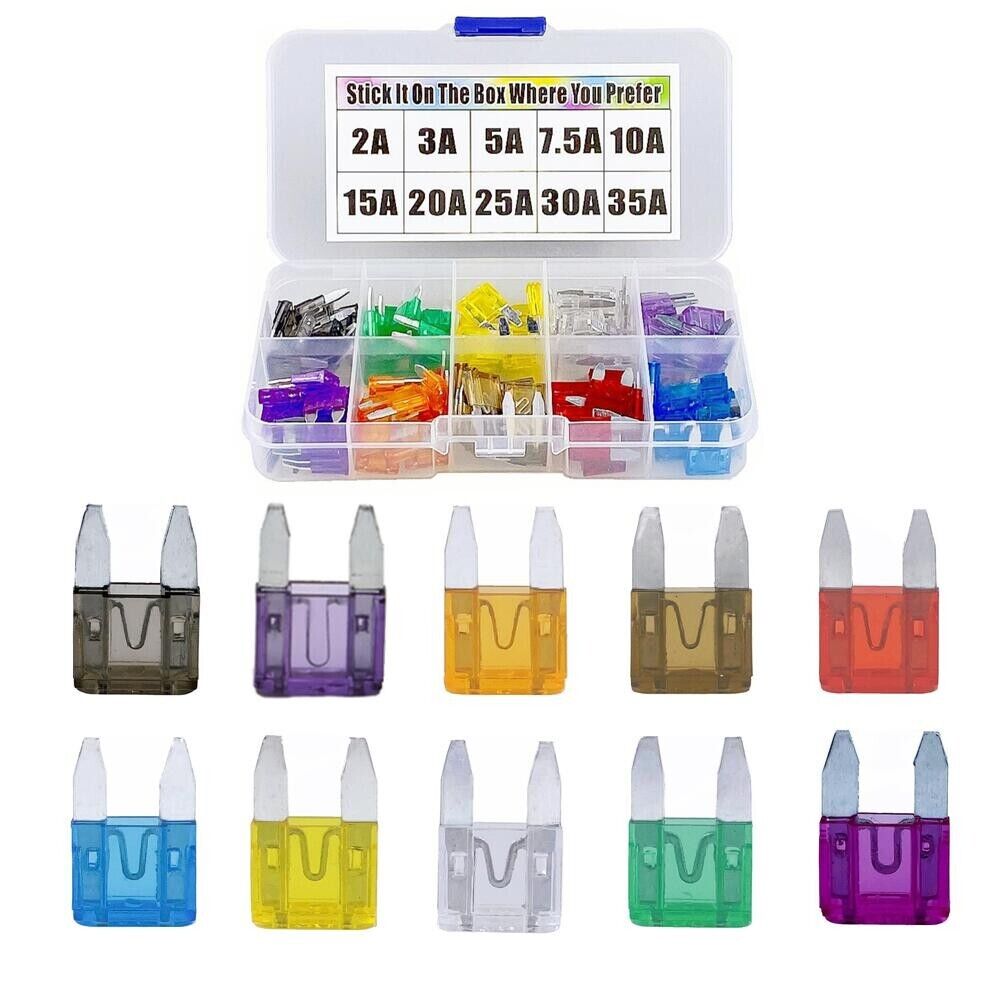 50x Automotive 2/5/7.5/10/15/20/25/30/35 Amp Micro Fuses Assortment Kit For Car