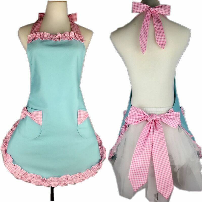 Women Retro Aprons 70x70cm Cotton Plus Size Vintage Cooking Kitchen Cleaning Bib