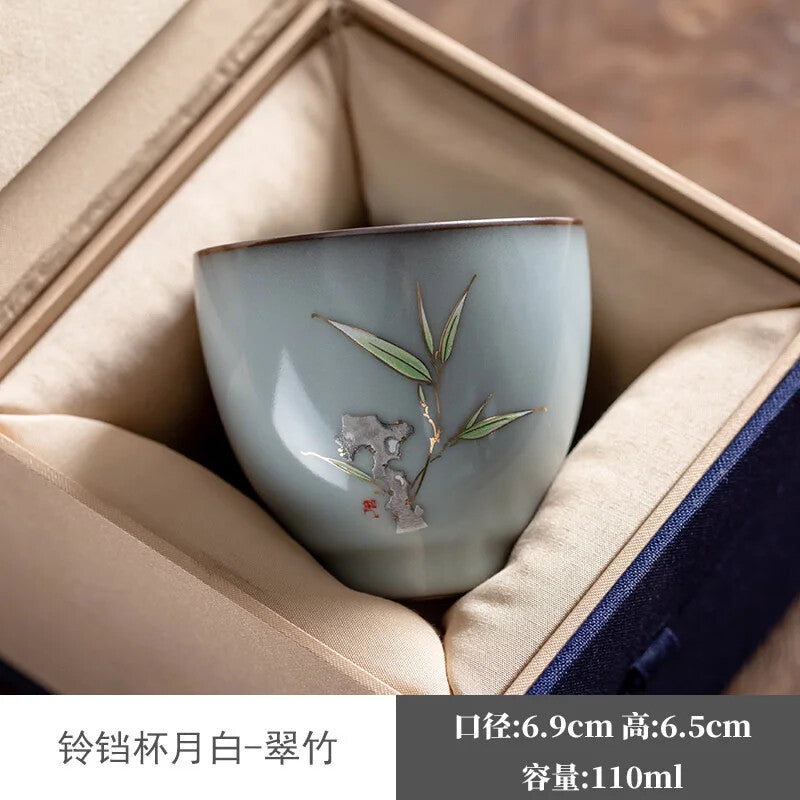 Guan Kiln Iron Tire Ceramic Tea Cup Cup TeaCups Gracked Glaze Split Ice Tea Gift