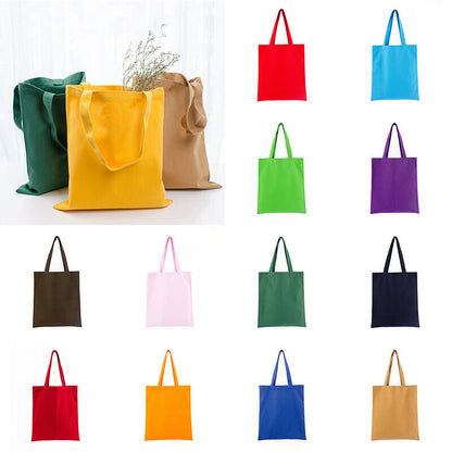 Solid Color Canvas Bags Shopping StorageBags Tote Bag Eco-friendly Shopping Bags