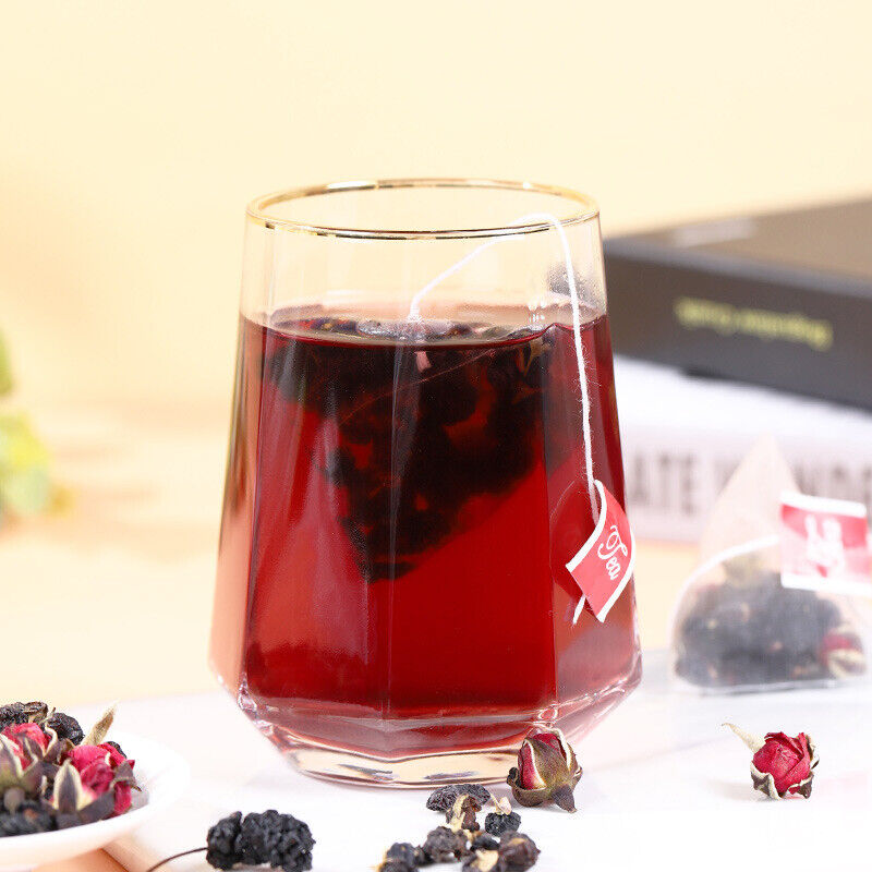 Black wolfberry mulberry rose tea 黑枸杞桑葚玫瑰茶250克/袋黑枸杞桑葚茶三角茶包