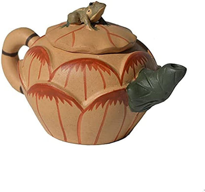 Zisha Teapot Chinese Yixing Clay Frog Lotus Pot Gongfu Tea Set Frog lotus