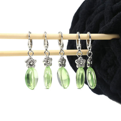 Knitting Stitch Markers 10Pcs Resin Beads Metal Angel Crochet Craft Locking Tool