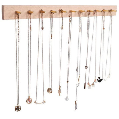 Jewelry Display Necklace Wall Hanging Stands Wood Earring Ring Organizer 30~58cm