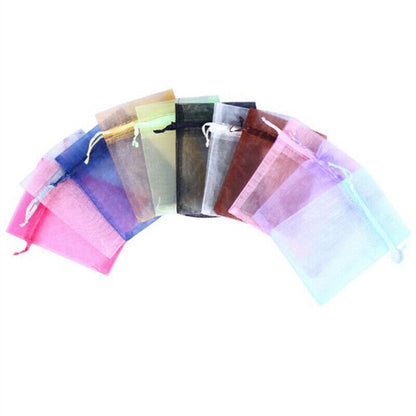 100pcs Wedding Christmas Gift Drawable Organza Bags Jewelry Packaging DisplaG JJ