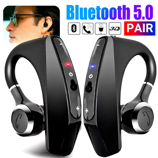 1Pair-Bluetooth 5.0 Earpiece Wireless Headset Noise Cancelling Earbuds Trucker