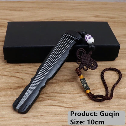 Miniature Guzheng Model Mini Musical Instrument Desktop Ornaments Chinese Gifts