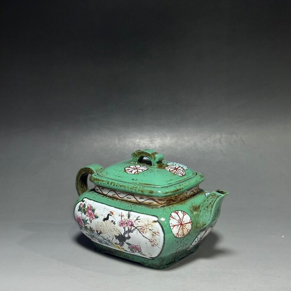 vintage chinese yixing purple clay teapot zisha ceremony carving Collectible art