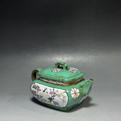 vintage chinese yixing purple clay teapot zisha ceremony carving Collectible art