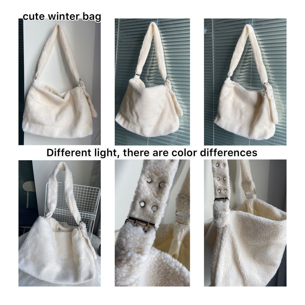 Winter Lamb Faux Fur Ladies Shoulder Bag Soft Plush Women Bags Female Tote