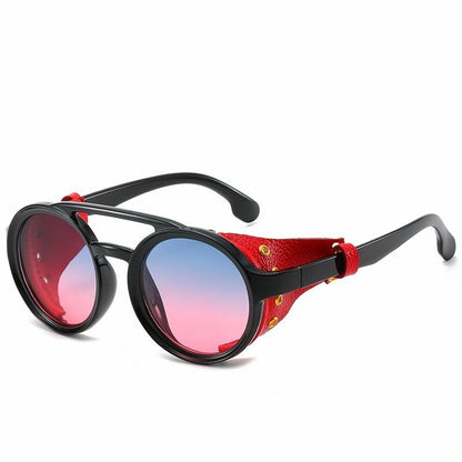 Men Steampunk Sunglasses Round Vintage UV400 Shade Women Eyewear Stylish Glasses