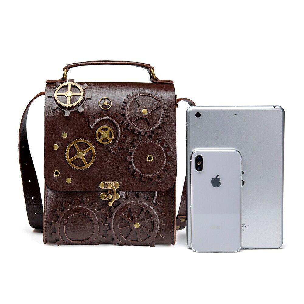 New Desinger Women's Handbag, Top PU Leather Steampunk Retro Sling Shoulder Bags