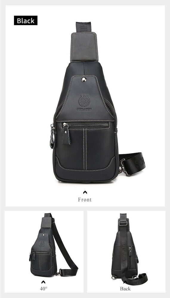 Sling Backpack for Men Chest bag Crossbody Bag Shoulder Bag 100% Genuine Leather