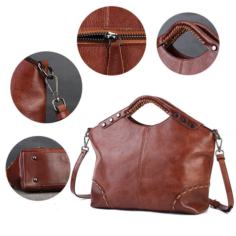 Designer Women's Genuine Leather Handbag Crossbody Shoulder Bags Vintage Tote