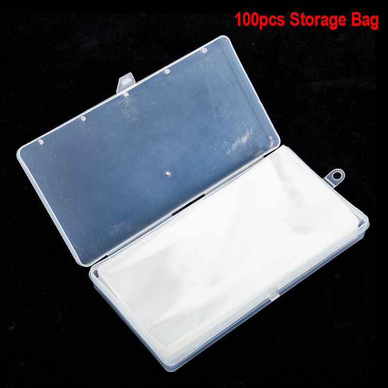 100 Pieces Paper Money Collection Protector Bag with Plastic Storage Box Clea-ca