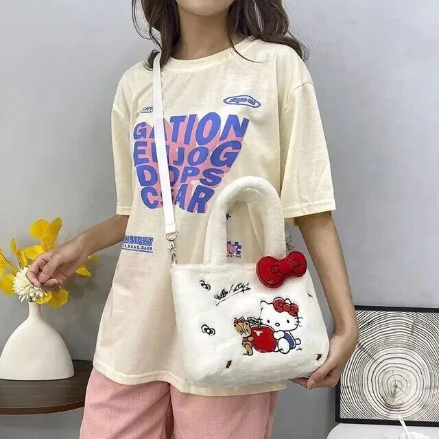 Women's Handbag Hello Kitty Plush Girl Y2K Shoulder Bag Messenger Bag Gift