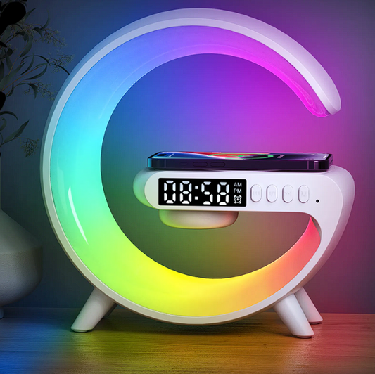 Alarm Clock Speaker Bluetooth 15W Wireless Charger Subfoofer G Styling Smart RGB