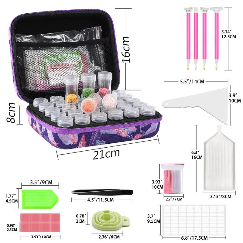 30 Bottles Diamond Painting Accessories Tools Storage Containers Bag Storage Box