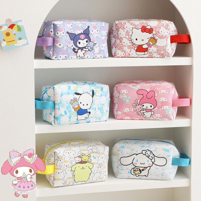 Hello Kitty Cinnamoroll My Melody Makeup Bag Cosmetic Case Travel Storage Tote A