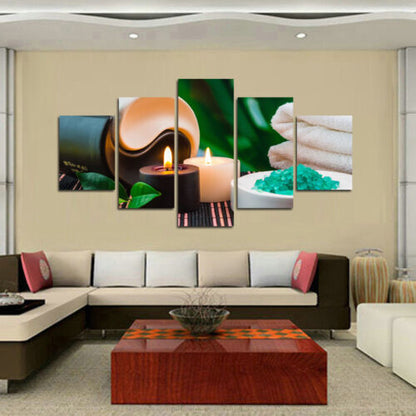 Yin yang Candle Spa Accessories 5 PCS Canvas Wall Art Painted Poster Home Decor