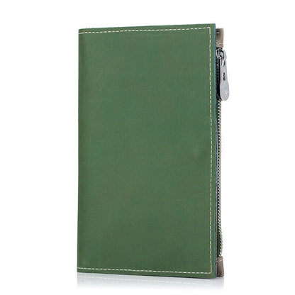 Genuine Leather Passport Bag Unisex Travel Wallet Zipper Ticket Clip And ID Bag