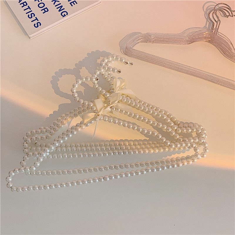 Clothes Hangers Glittering Powder Transparent Pearl Skirt Rack Plastic 40x23.5cm