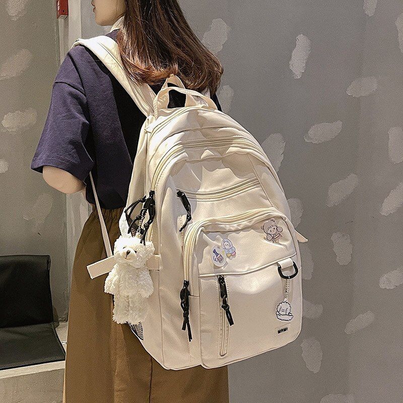 School Bag Multi Pocket Waterproof Nylon Backpack Travel Large Bag 31*19*43 CM
