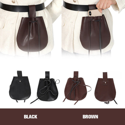 Unisex Retro Faux Leather Waist Bag Medieval Knight Cosplay Waist Purse Pouch