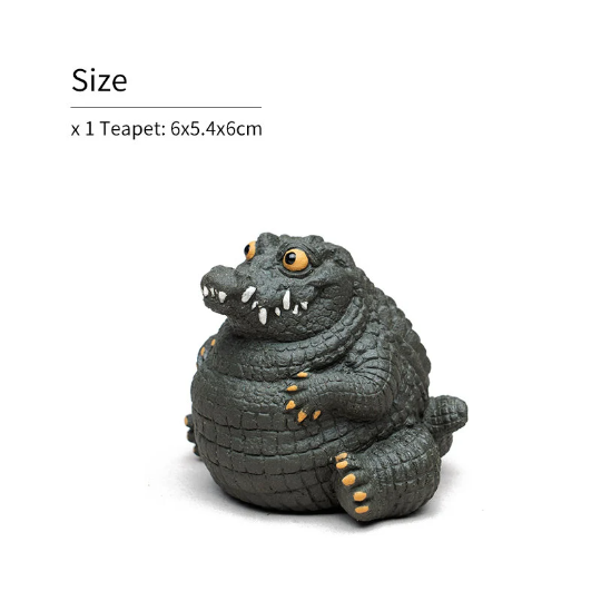 Purple Clay Teapet Cute Crocodile Tea Animal Tea Table Decoration Tea Accessorie