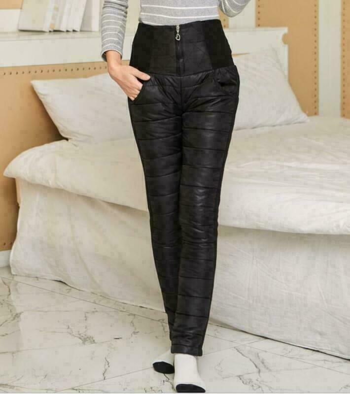 Women Winter Sweet Fashion Pant Outwear Duck Down Puffer Warm Long Trousers New