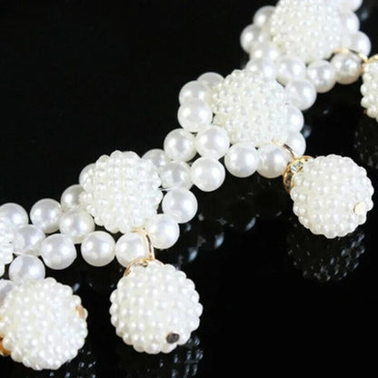 Women Belt Waist Chain Woven Summer Fashion Ladies Pearl Beads Dance Wear
