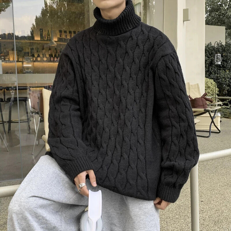 Turtleneck Sweater Men Warm Pullover Mens Sweaters Male