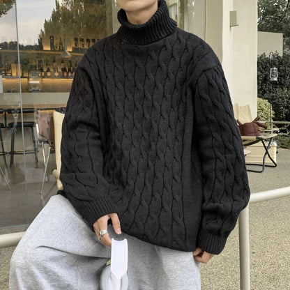 Turtleneck Sweater Men Warm Pullover Mens Sweaters Male