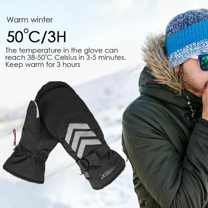 Electric Heating Gloves Rechargeable Battery Powered Winter Warm Outdoor Mittens