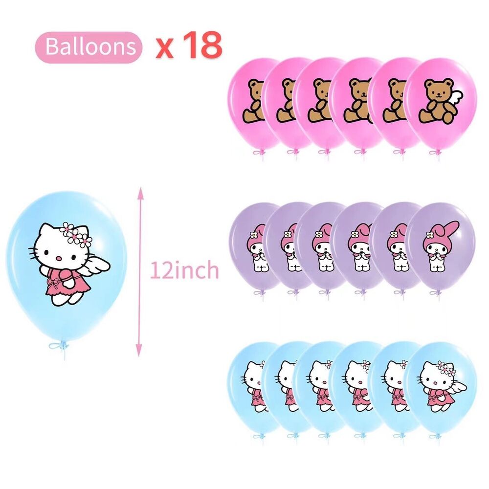 Hello Kitty Birthday Party Supplies Balloons Cake Top Banner Decorations Set